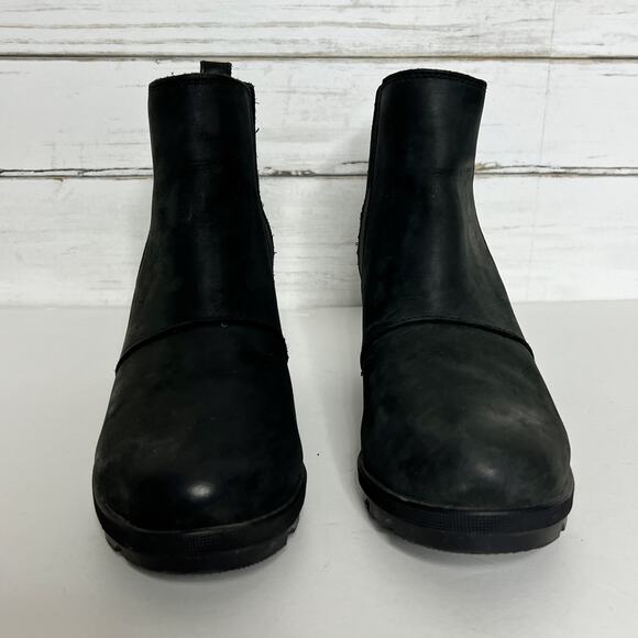 Sorel Joan of Arctic Wedge Ankle Bootie Black Shoe Size 8.5 - Picture 2 of 10